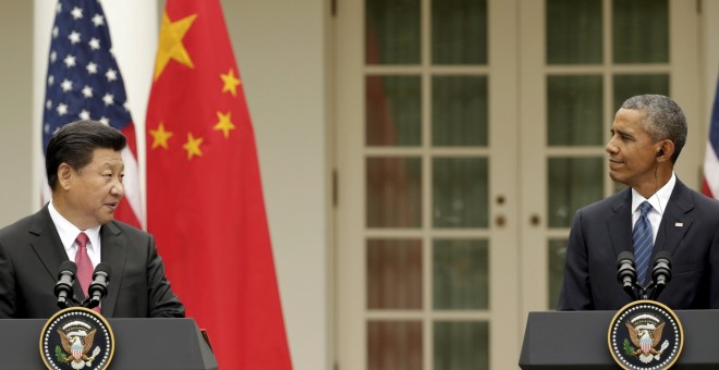 El presidente estadounidense Barack Obama y el presidente chino Xi Jinping en Washington. REUTERS/Gary Cameron