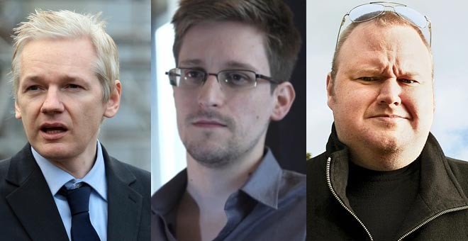 Assange, Snowden y Dotcom son víctimas de 'una guerra jurídica'