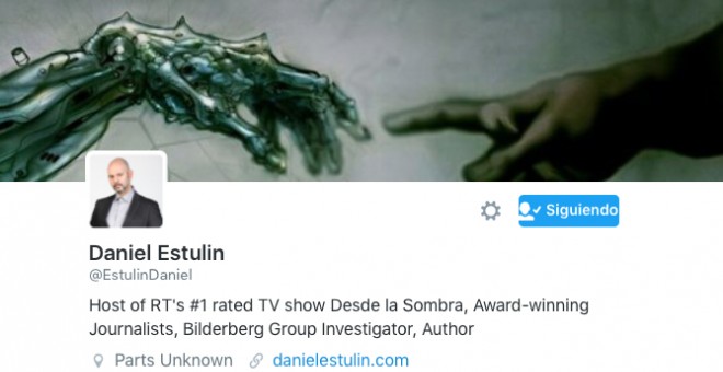 Perfil de la cuenta de Twitter de Daniel Estullin.