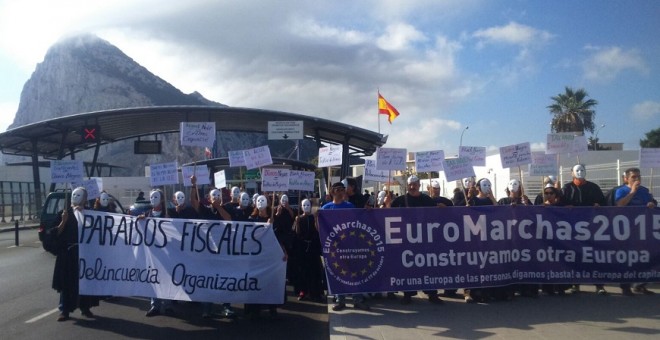 Imagen de la columna que partió de Gibraltar el pasado 1 de octubre. / EUROMARCHAS