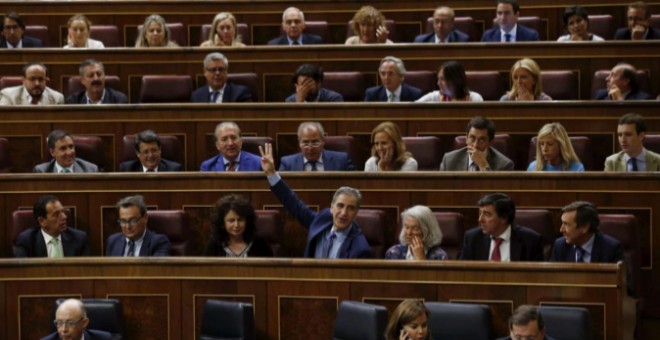 Bancada de los diputados del PP en el Congreso de los Diputados. EFE/Sergio Barrenechea