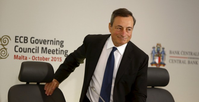 El presidente del BCE, Mario Draghi, antes de comenzar la rueda de prensa tras la reunión del Consejo de Gobierno de la entidad en La Valeta (Malta). REUTERS/Darrin Zammit Lupi