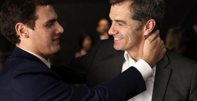 Albert Rivera, junto a Toni Cantó durante el acto. EFE/Zipi