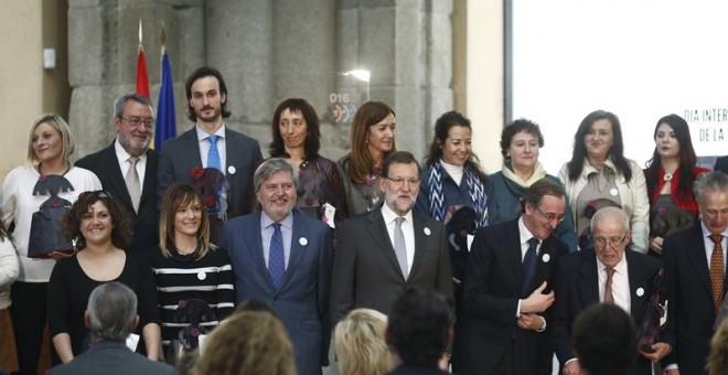 Mariano Rajoy esta mañana en el acto en los Jerónimos./EP