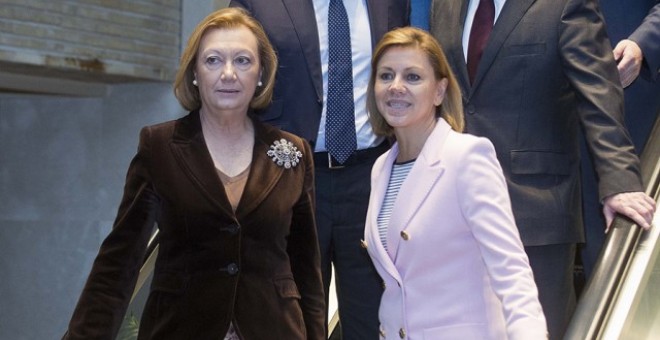 María Dolores de Cospedal con Luisa Fernanda Rudi en Zaragoza