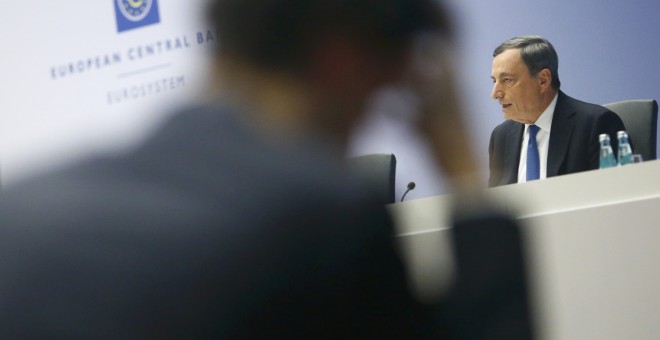 El presidente del BCE,  Mario Draghi, durante la rueda de prensa en la que ha anunciado las nuevas medidas monetarias. REUTERS/Ralph Orlowski