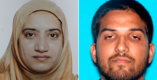 La pareja Tashfeen Malik (iz) y Syed Rizwan Farook (der), autores del tiroteo de San Bernardino (California). REUTERS