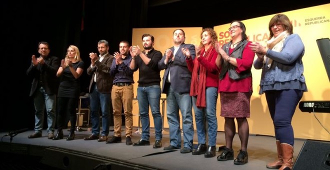 Final del acto de ERC en Mataró. EP