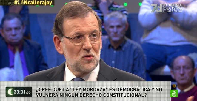 Rajoy, en el plato de La Sexta Noche