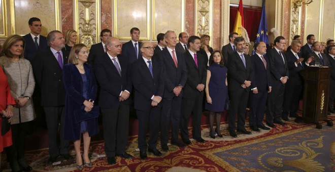 Recepción celebrada en el Senado con motivo del XXXVII aniversario de la Constitución. / EFE