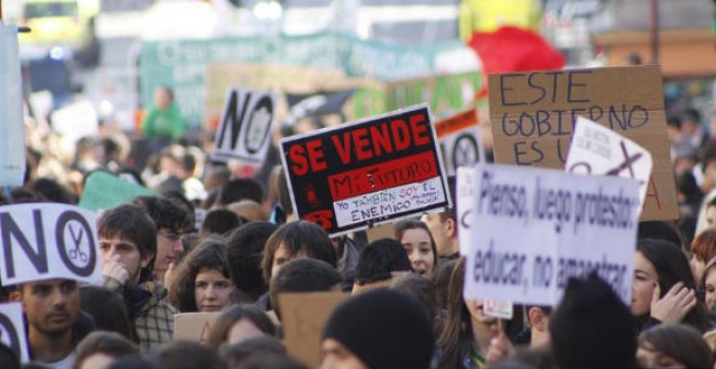 Manifestación de la marea verde en Madrid contra los recortes en la educación. / JAIRO VARGAS