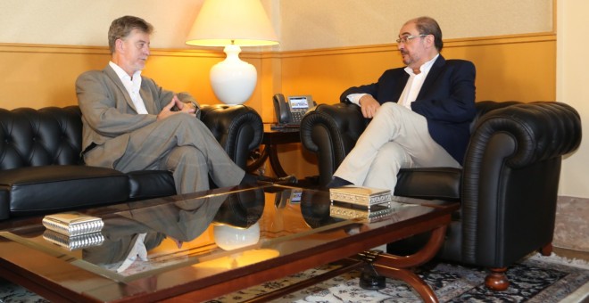 El presidente de Aragón, Javier Lambán, y el alcalde de Zaragoza, Pedro Santisteve.- AYUNTAMIENTO DE ZARAGOZA