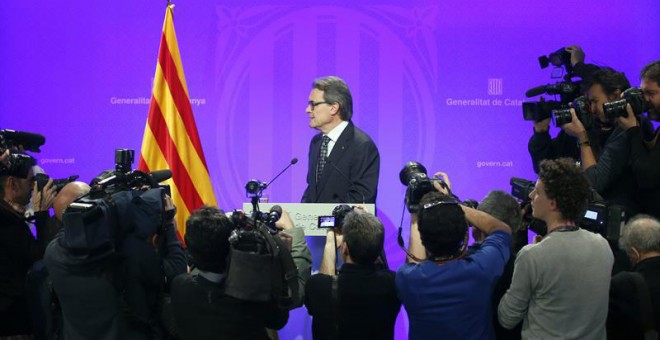 Artur Mas, durante la rueda de prensa. EFE