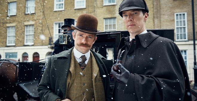 Fotografía de Sherlock y Watson en el capítulo especial 'La novia abominable'.