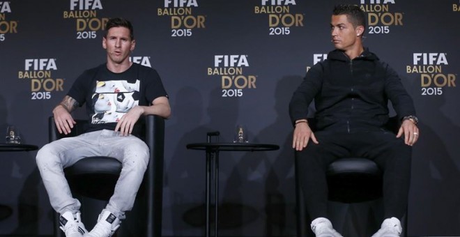 Lionel Messi y Cristiano Ronaldo. REUTERS