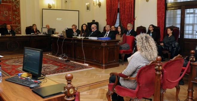 Una testigo durante su declaración el juicio por el asesinato de Isabel Carrasco. EFE/J.Casares