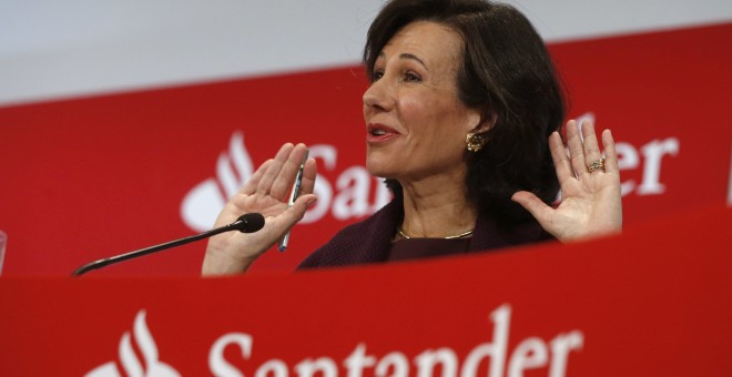 La presidenta del Banco de Santander, Ana Patricia Botín, durante la presentación de resultados del grupo en 2015. EFE/Juan Carlos Hidalgo