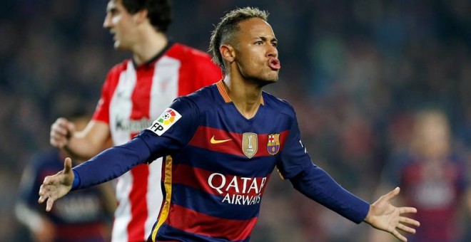 Neymar la semana pasada en la vuelta de los cuartos de Copa contra el Athletic./EFE
