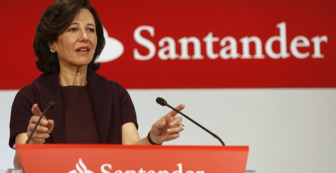 La presidenta de Banco Santander, Ana Patricia Botín, en la presentación de resultados anuales de la entidad. EFE