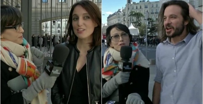 Thais Villas entrevistando a Andrea Levy y a Miguel Vila.