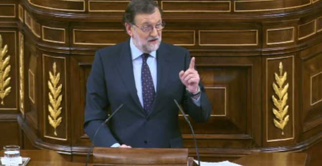 Mariano Rajoy, en su intervención en el Congreso de los Diputados.