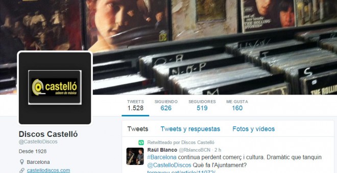 Perfil de Twitter de Discos Castelló