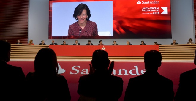 La presidentea del Banco Santander Ana Patricia Botin, durante la junta de accionistas. REUTERS/Vincent West