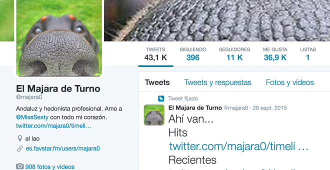 Captura del perfil en Twitter de 'El Majara de Turno'