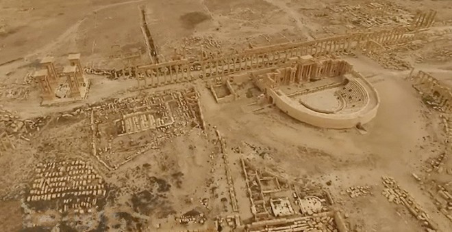 Una vista general de la antigua ciudad de Palmira, tras ser recuperada por el Ejército sirio. REUTERS/