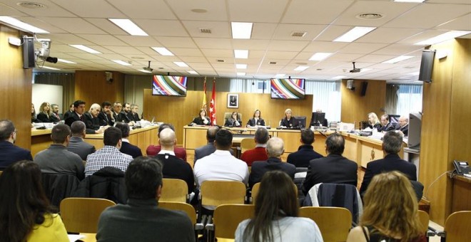 La Sala Cero de la Audiencia Provincial de Madrid donde se celebra el juicio por la tragedia del Madrid Arena. EUROPA PRESS.