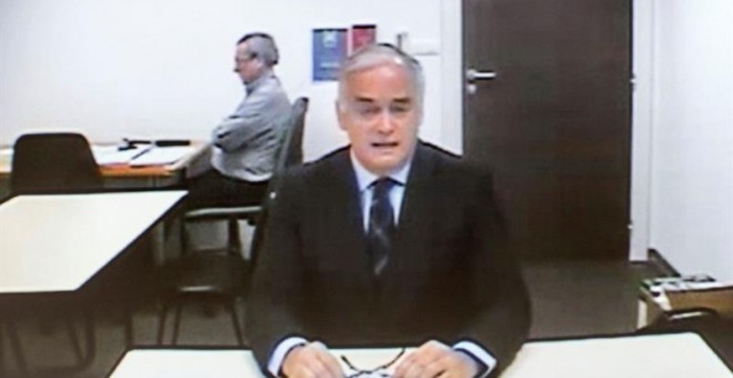 Esteban González Pons, eurodiputado del PP, en su declaración por videoconferencia. EFE