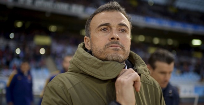 Luis Enrique, durante el partido contra la Real Sociedad. REUTERS/Vincent West