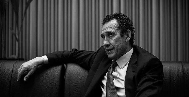 Jorge Valdano, en un momento de la entrevista. REPORTAJE FOTOGRÁFICO: JAIRO VARGAS