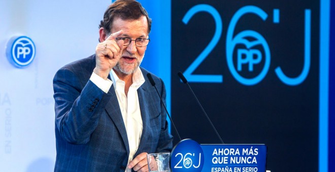 El presidente del Gobierno en funciones, Mariano Rajoy, en un acto en Durango. EFE