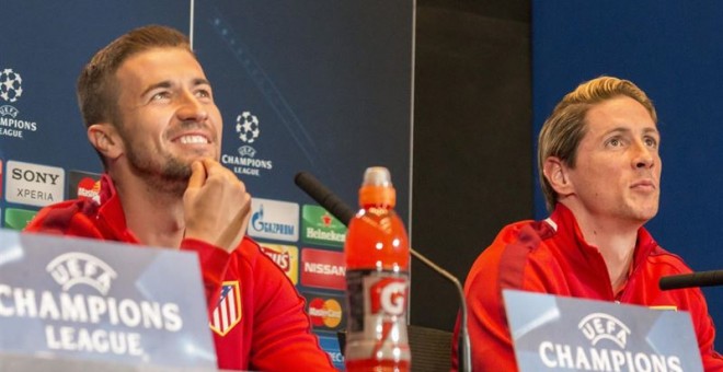 Gabi y Torres durante la rueda de prensa previa a la final de la Champions. /EP