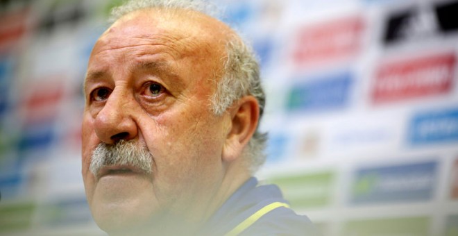 Del Bosque, durante la rueda de prensa. REUTERS/Susana Vera