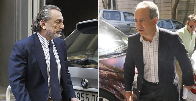 El cerebro de la trama Gürtel, Francisco Correa, y el exalcalde de Boadilla del Norte, Arturo González Panero, conocido como 'el Albondiguilla'. EFE