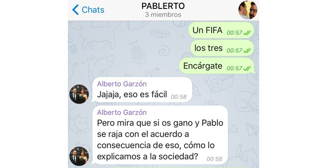 Extracto de una de las conversaciones entre Facu Díaz, Alberto Garzón y Pablo Iglesias en 'Pablerto'