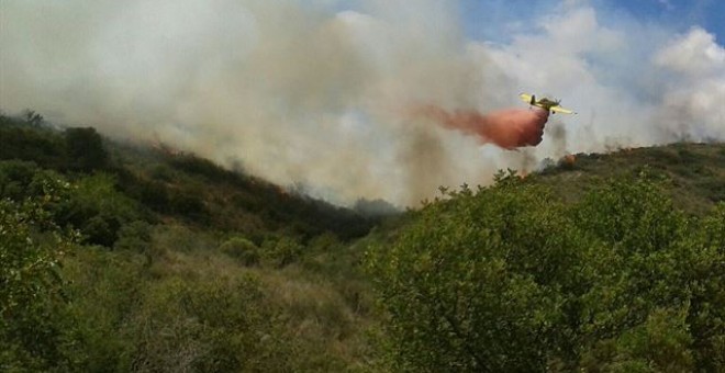 Incendio en la localidad valenciana de Bolbaite.