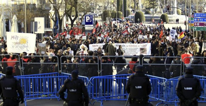 Manifestación de las Marchas por la Dignidad 22-M contra la 'ley mordaza'. EFE