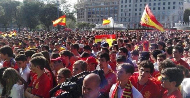 Seguidores de la selección e Barcelona.