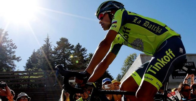 Contador, durante la etapa del Tour de este miércoles. EFE/Yoan Valat