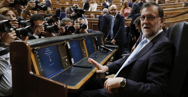 El presidente del Gobierno en funciones, Mariano Rajoy, al inicio de la sesión constitutiva de las Cortes Generales de la XII Legislatura./ EFE