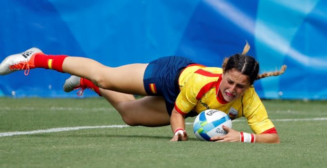 Amaia Erbina durante el partido. EFE/Elvira Urquijo A.