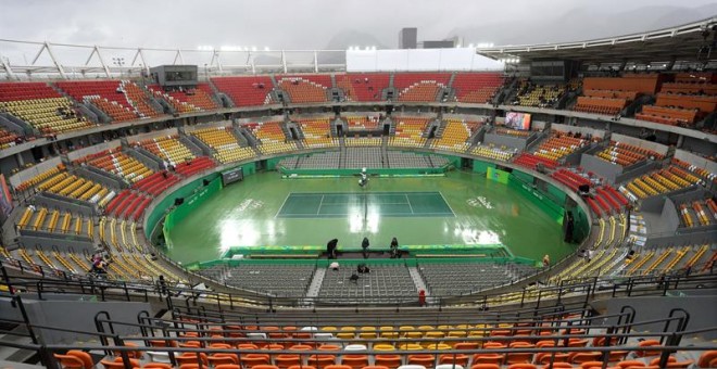 Aspecto de la pista central del centro olímpico de tenis. /REUTERS