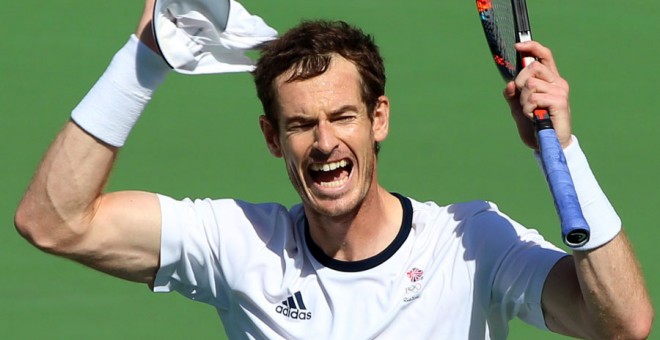 Murray celebra su victoria ante Nishikori. REUTERS/Kevin Lamarque