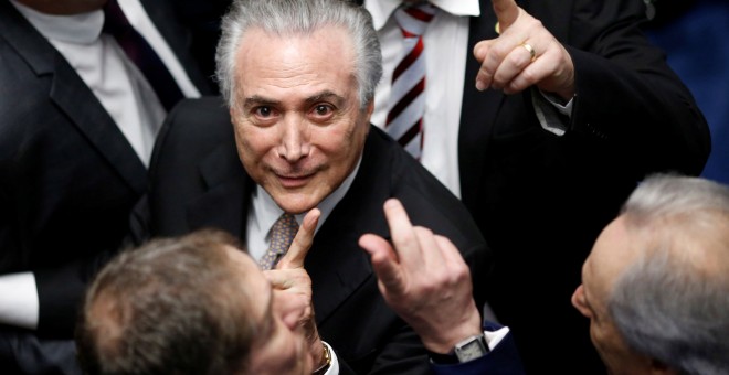 Michel Temer, tras jurar como nuevo presidente de Brasil. - REUTERS