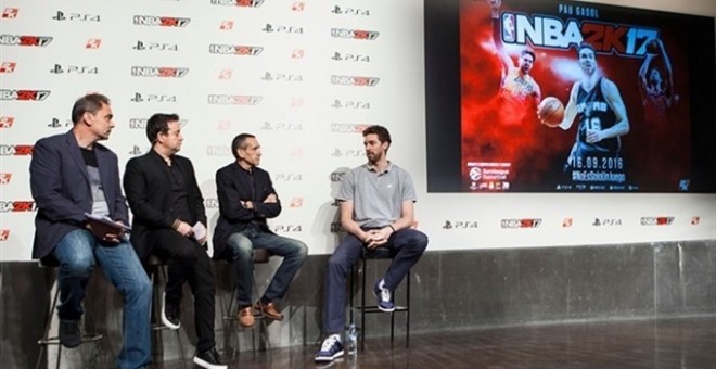 Pau Gasol, durante la presentación del videojuego 'NBA 2K17'.