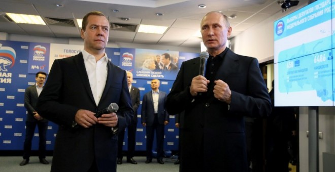 El presidente ruso Vladimir Putin valorando los resultados obtenidos por su partido, Rusia Unida/REUTERS