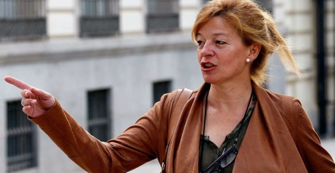 Ana Garrido, frente a la Audiencia Nacional en una imagen de archivo. SERGIO BARRENECHEA (EFE)